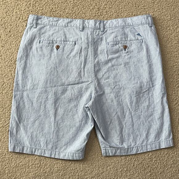 Tommy Bahama Mens Blue Striped Linen Blend Shorts Size 40 - Picture 4 of 6